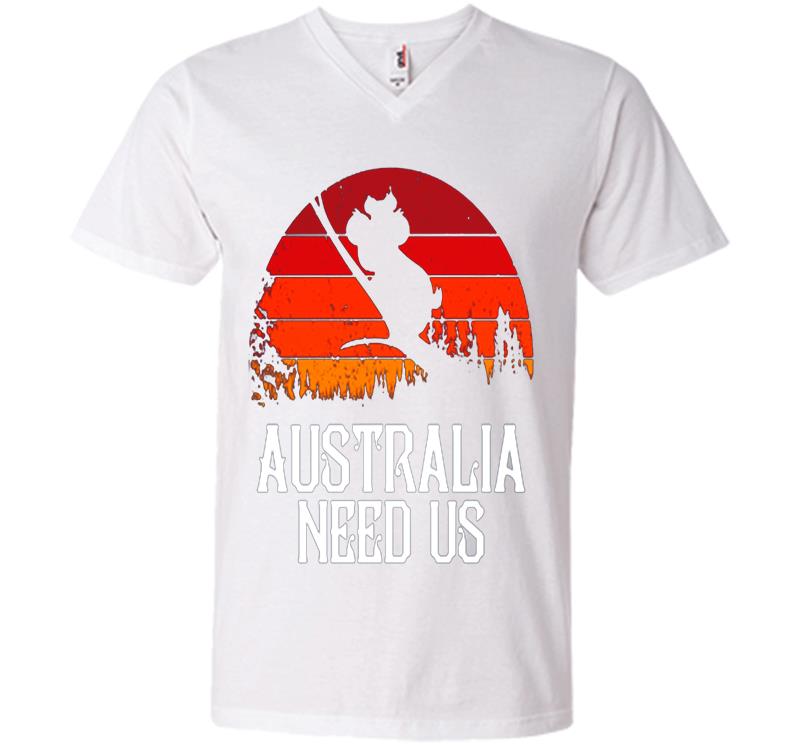 Inktee Store - Vintage Koala Pray Of Australia Need Us V-Neck T-Shirt Image