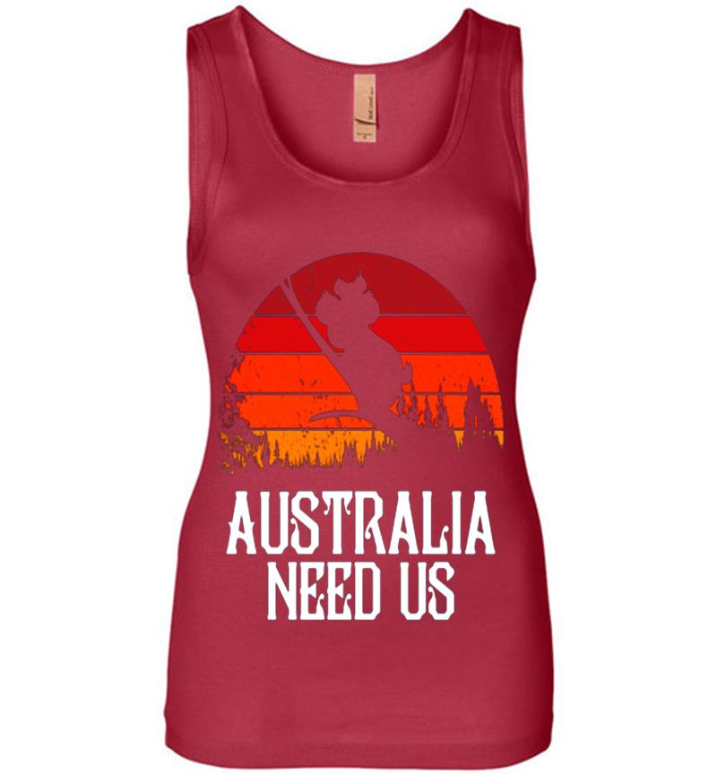Inktee Store - Vintage Koala Pray Of Australia Need Us Womens Jersey Tank Top Image