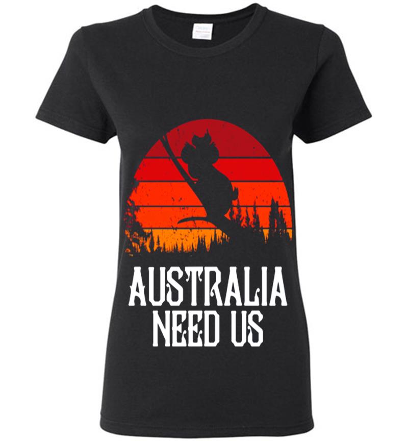Vintage Koala Pray Of Australia Need Us Womens T-Shirt