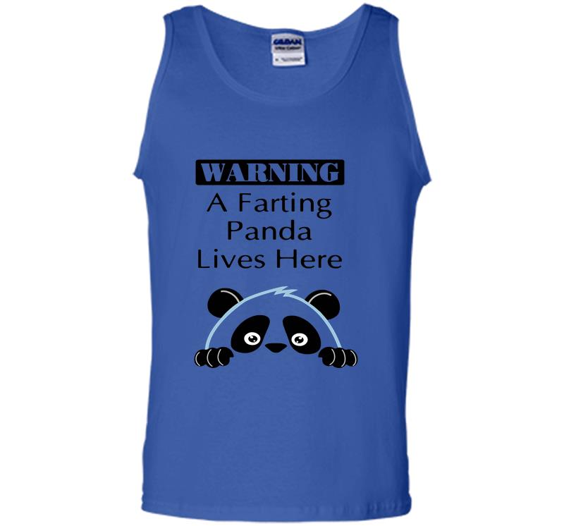Inktee Store - Warning A Parting Panda Lives Here Mens Tank Top Image