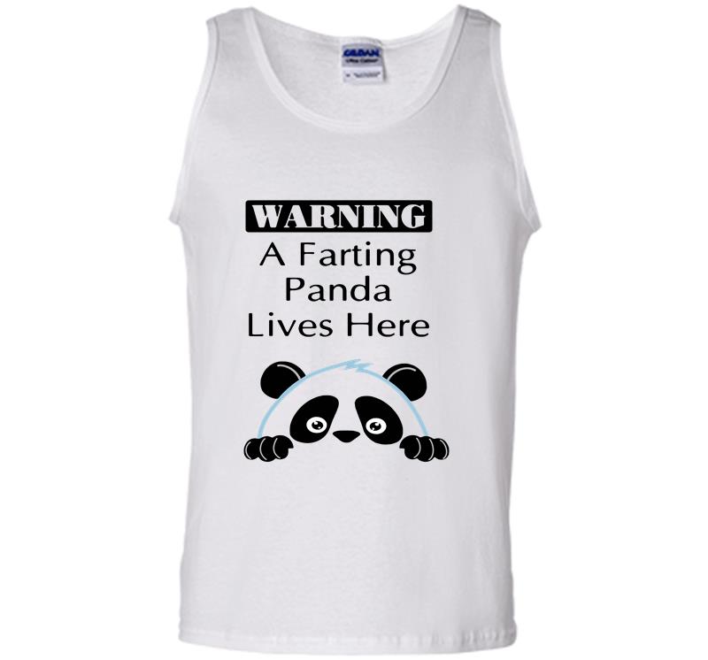 Inktee Store - Warning A Parting Panda Lives Here Mens Tank Top Image