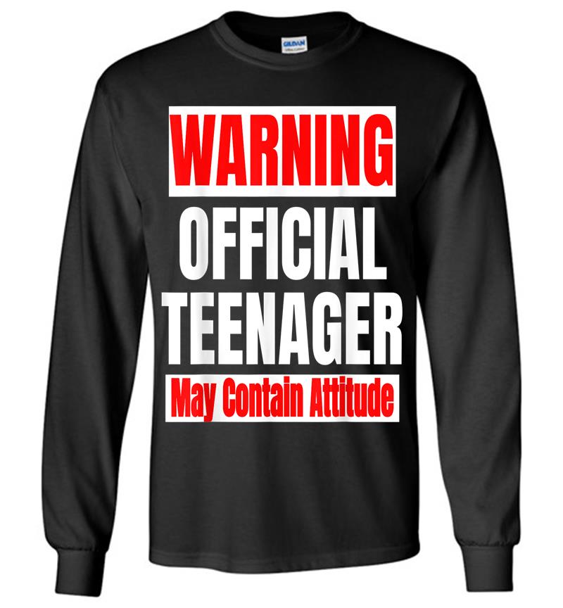 Warning Official Nager 13 Year Old Girl Birthday Long Sleeve T-shirt