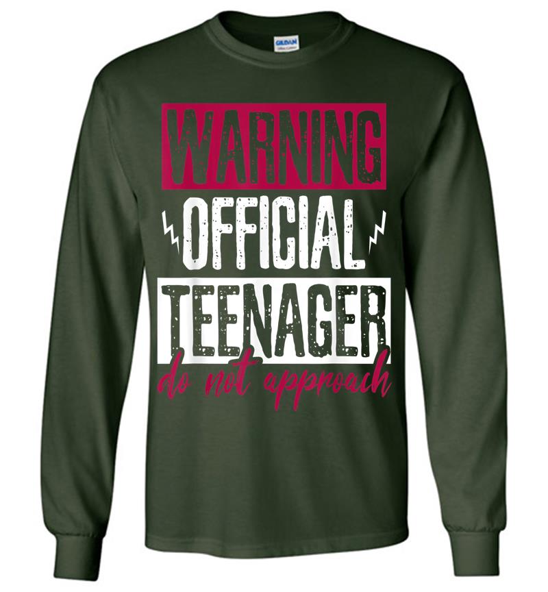 Inktee Store - Warning Official Nager 13 Years Old Long Sleeve T-Shirt Image