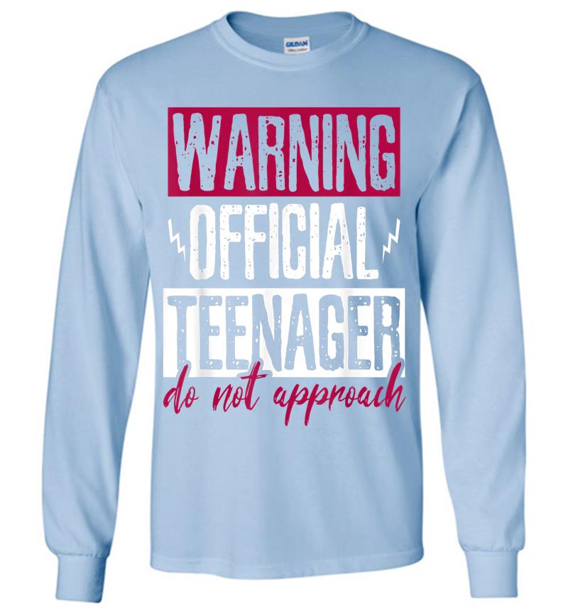 Inktee Store - Warning Official Nager 13 Years Old Long Sleeve T-Shirt Image
