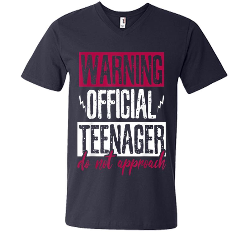 Inktee Store - Warning Official Nager 13 Years Old V-Neck T-Shirt Image
