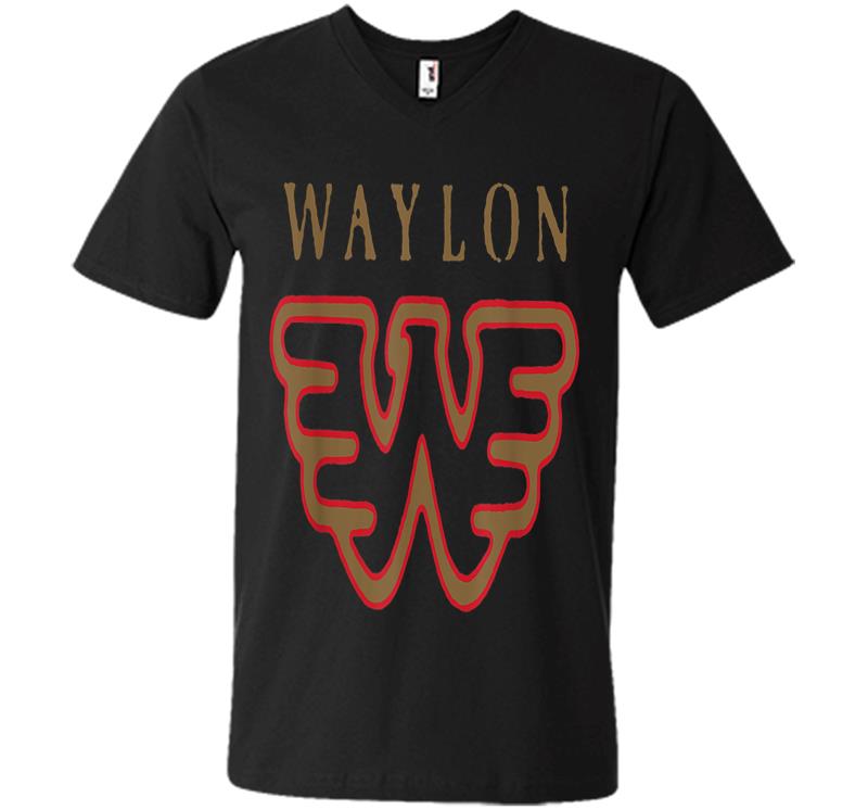 Waylon Jennings Flying W Logo - Official Merch V-neck T-shirt