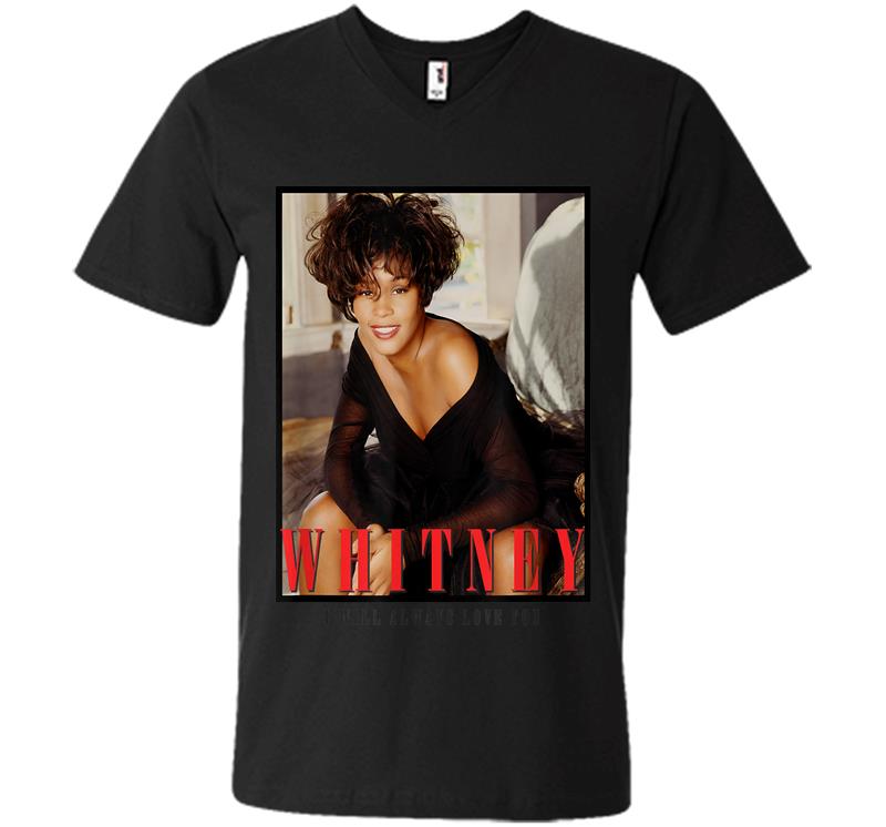 Whitney Houston Official Always Love You Portrait V-neck T-shirt