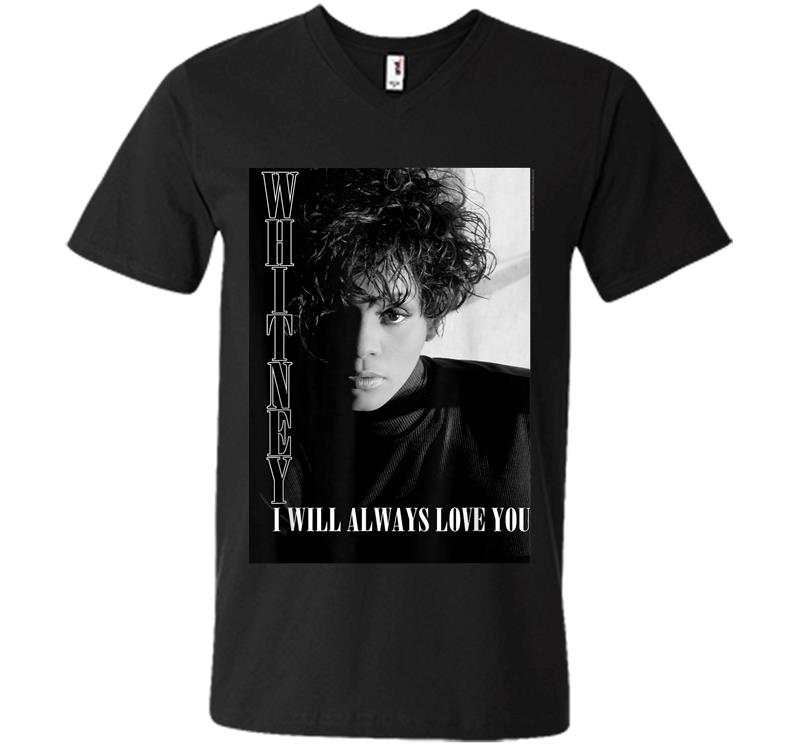 Whitney Houston Official I Will Always Love You B&w V-neck T-shirt