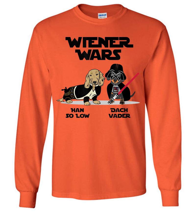 Inktee Store - Wiener Wars Funny Dachshund Long Sleeve T-Shirt Image