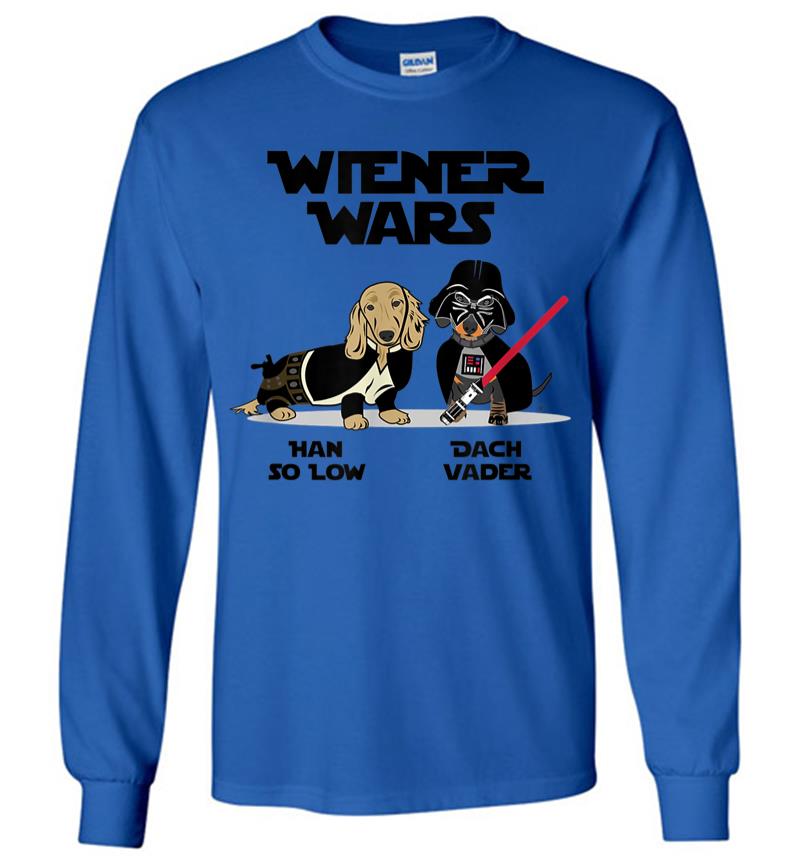 Inktee Store - Wiener Wars Funny Dachshund Long Sleeve T-Shirt Image