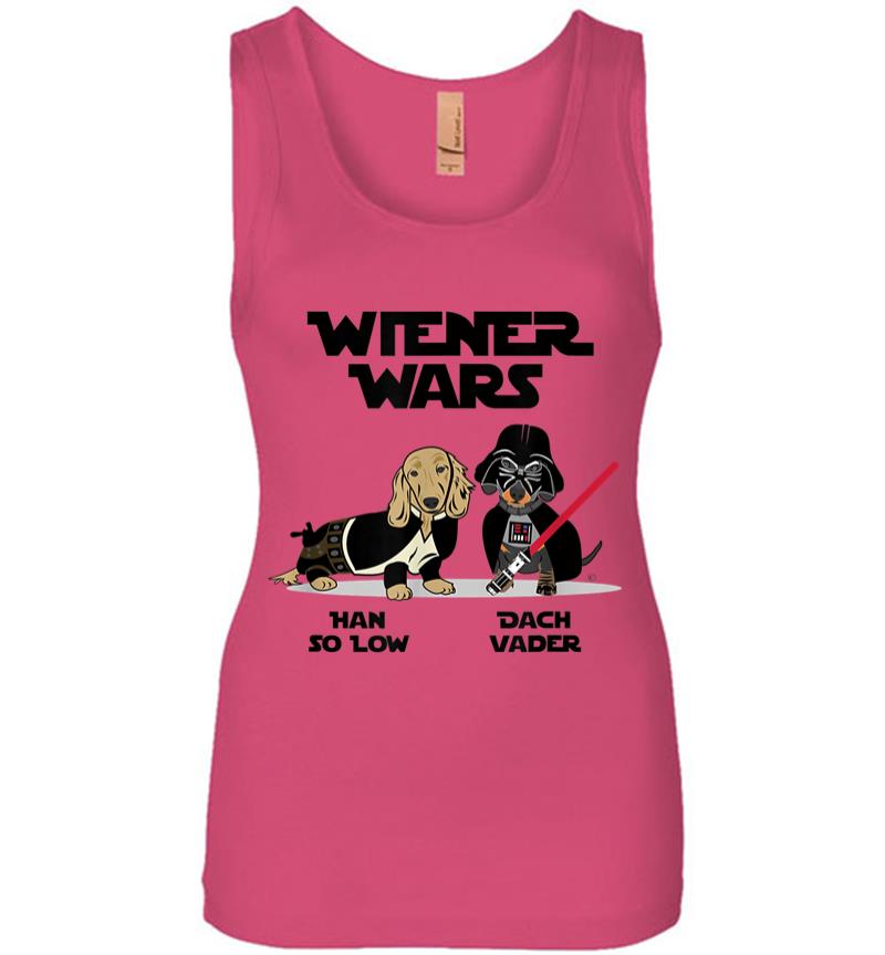 Inktee Store - Wiener Wars Funny Dachshund Women Jersey Tank Top Image