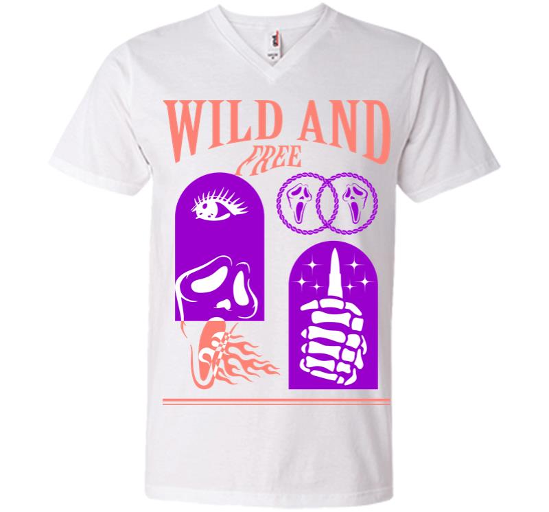 Inktee Store - Wild And Free 2 V-Neck T-Shirt Image