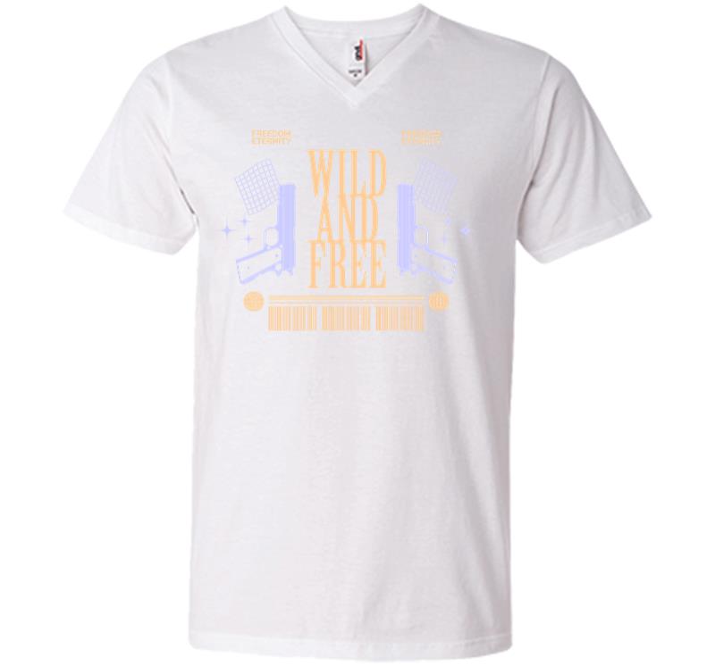 Inktee Store - Wild And Free V-Neck T-Shirt Image