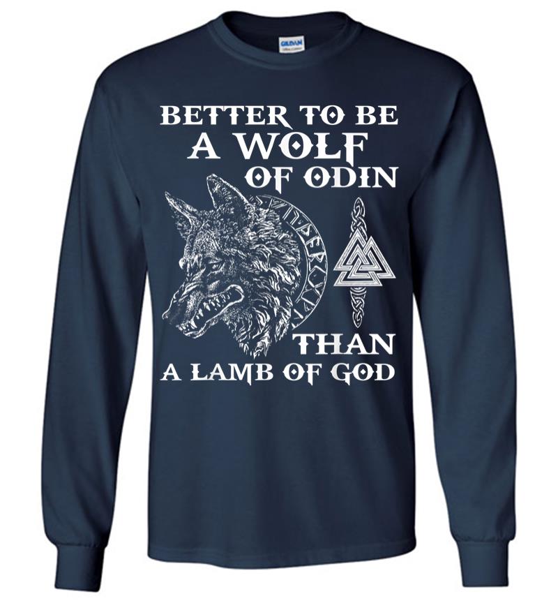 Inktee Store - Wolf Of Odin - Norse Mythology Long Sleeve T-Shirt Image