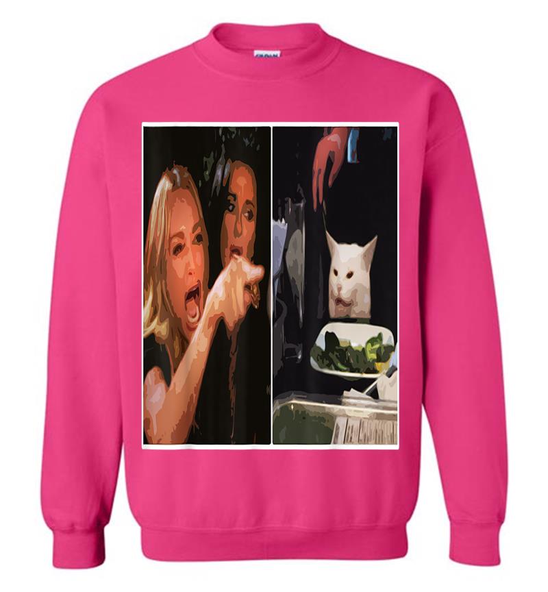 Inktee Store - Woman Yelling At A Cat Meme Funny Christmas Sweatshirt Image