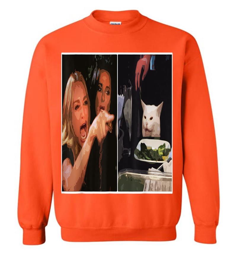 Inktee Store - Woman Yelling At A Cat Meme Funny Christmas Sweatshirt Image