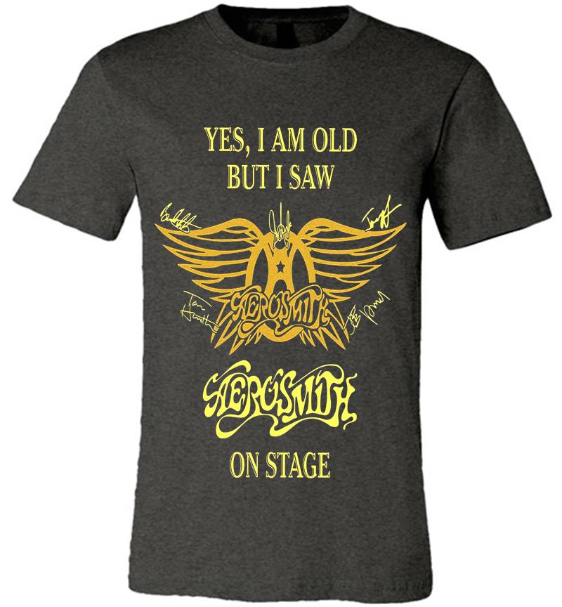 Inktee Store - Yes I Am Old But I Saw Aerosmith Rock N Roll Band On Stage Premium T-Shirt Image