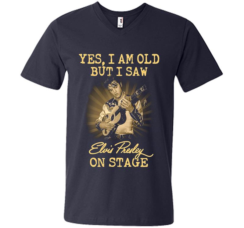 Inktee Store - Yes I Am Old But I Saw Elvis Presley On Stage V-Neck T-Shirt Image
