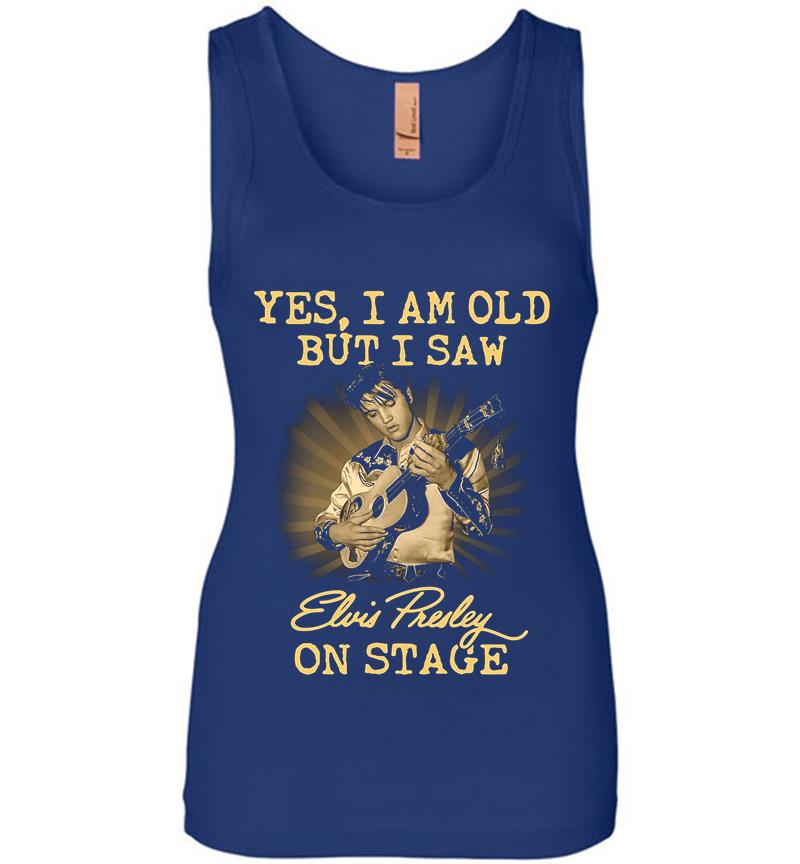 Inktee Store - Yes I Am Old But I Saw Elvis Presley On Stage Womens Jersey Tank Top Image