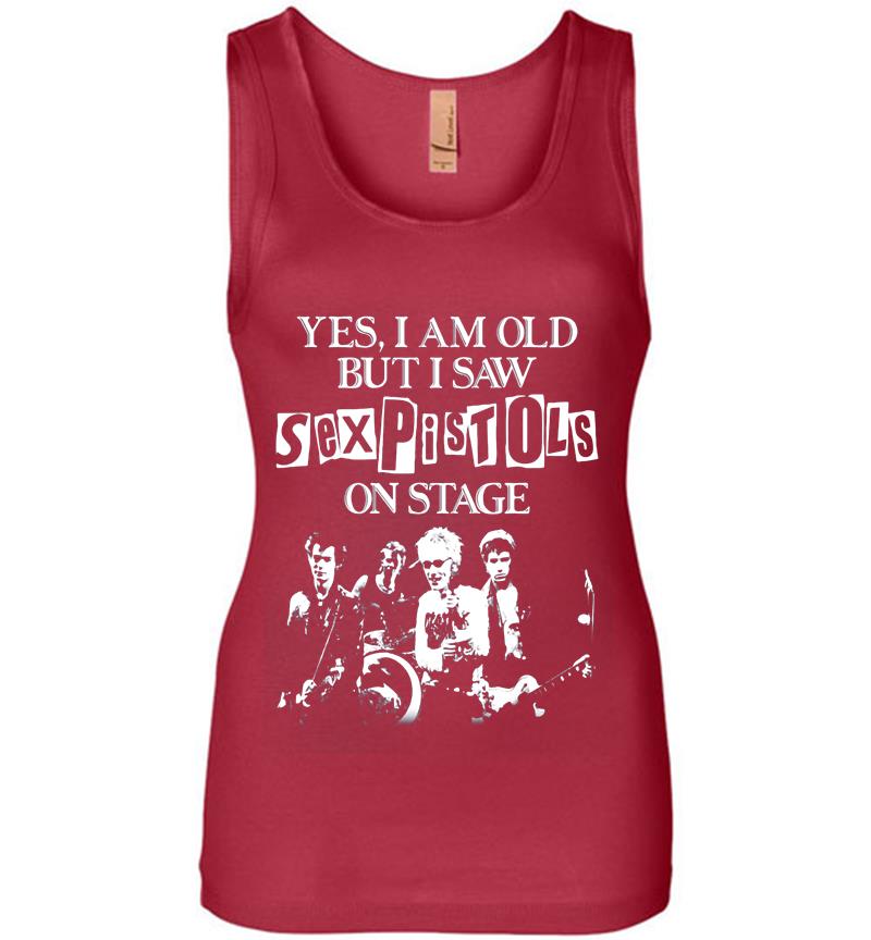 Inktee Store - Yes I Am Old But I Saw Sex Pistols Punk Rock On Stage Womens Jersey Tank Top Image