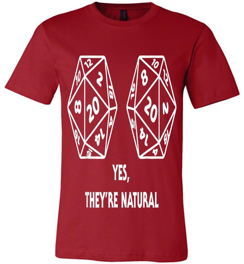 Yes Theyre Natural D20 Dice Funny Boob D 20 Gamer Women Premium T Shirt Inktee Store 