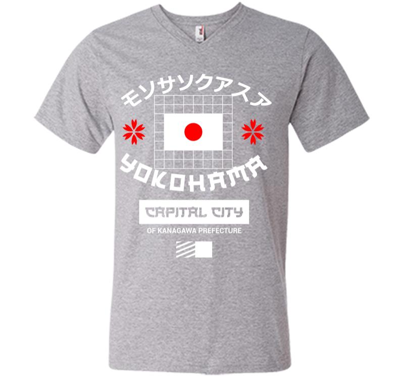 Inktee Store - Yokohama Capital City V-Neck T-Shirt Image