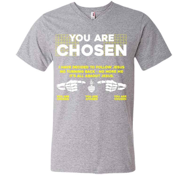 Inktee Store - You Are Chosen V-Neck T-Shirt Image