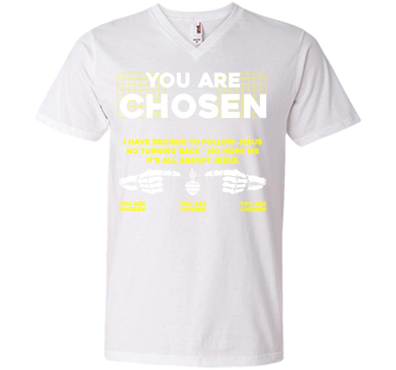 Inktee Store - You Are Chosen V-Neck T-Shirt Image