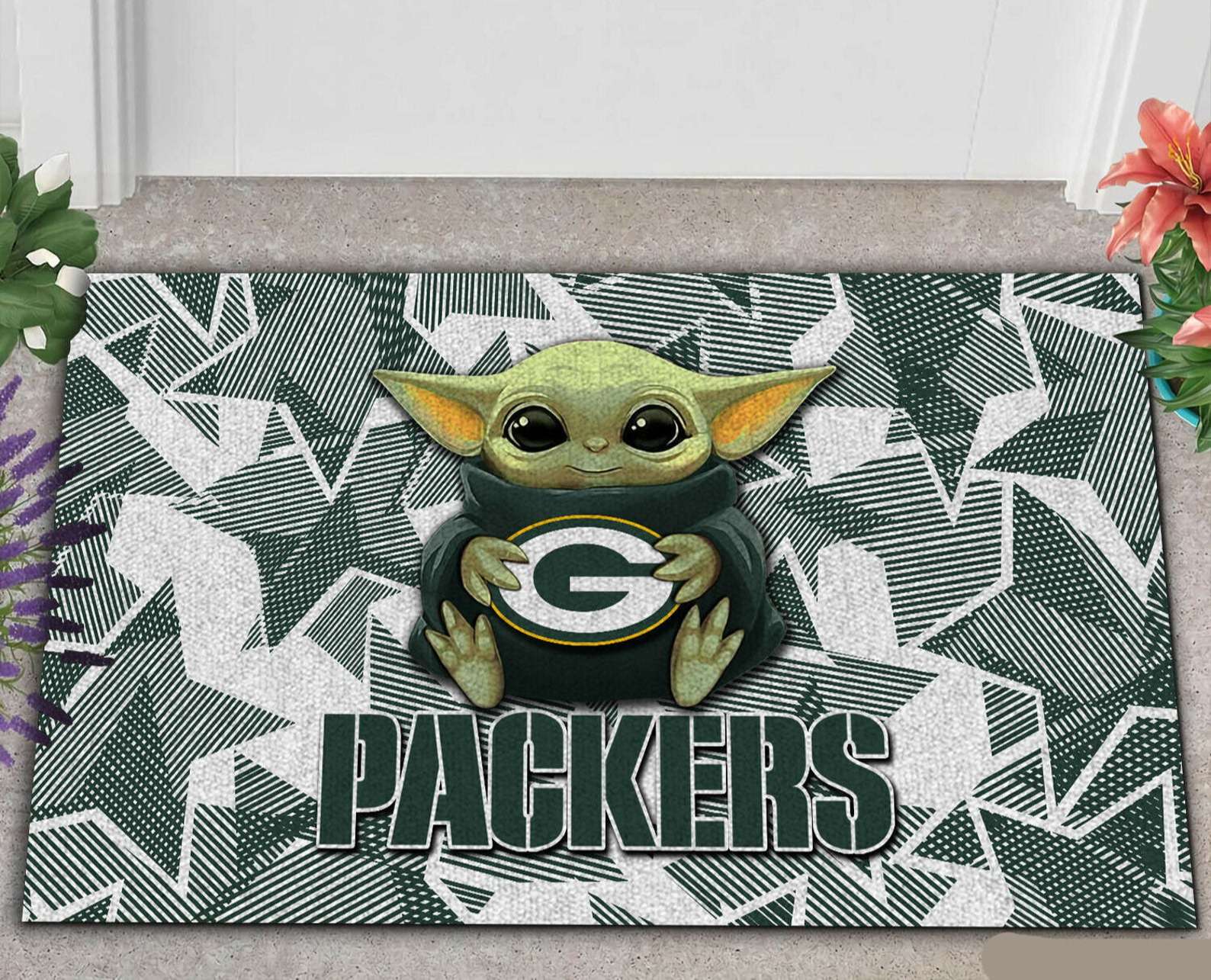 Baby Yoda Green Bay Packers Doormat