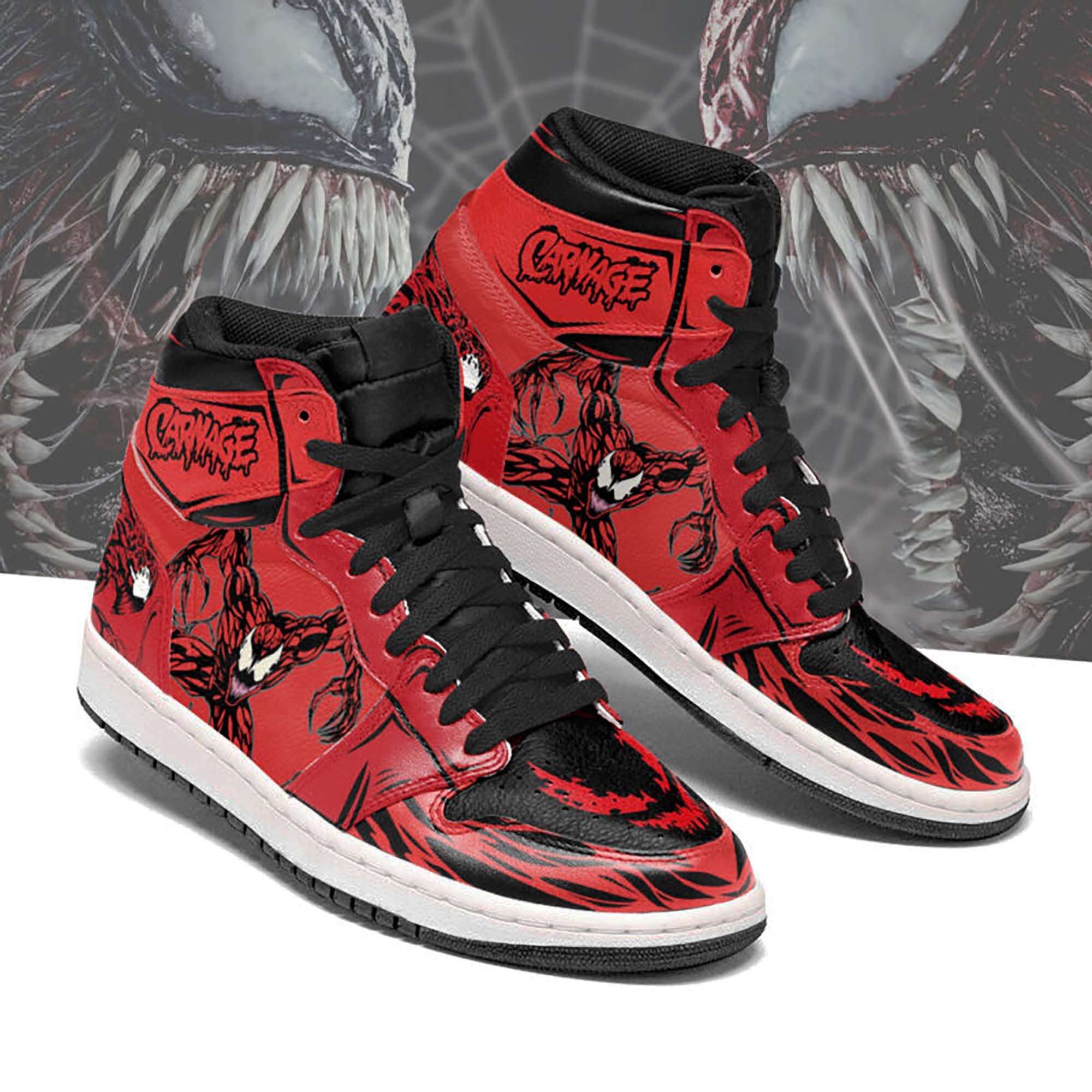 Carnage Venom Personalized Custom Air Jordan Shoes - InkTee Store
