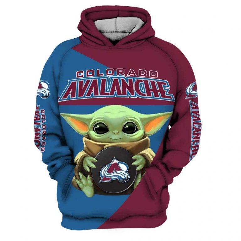 Colorado Avalanche Nhl Baby Yoda Star Wars Hoodie 3D