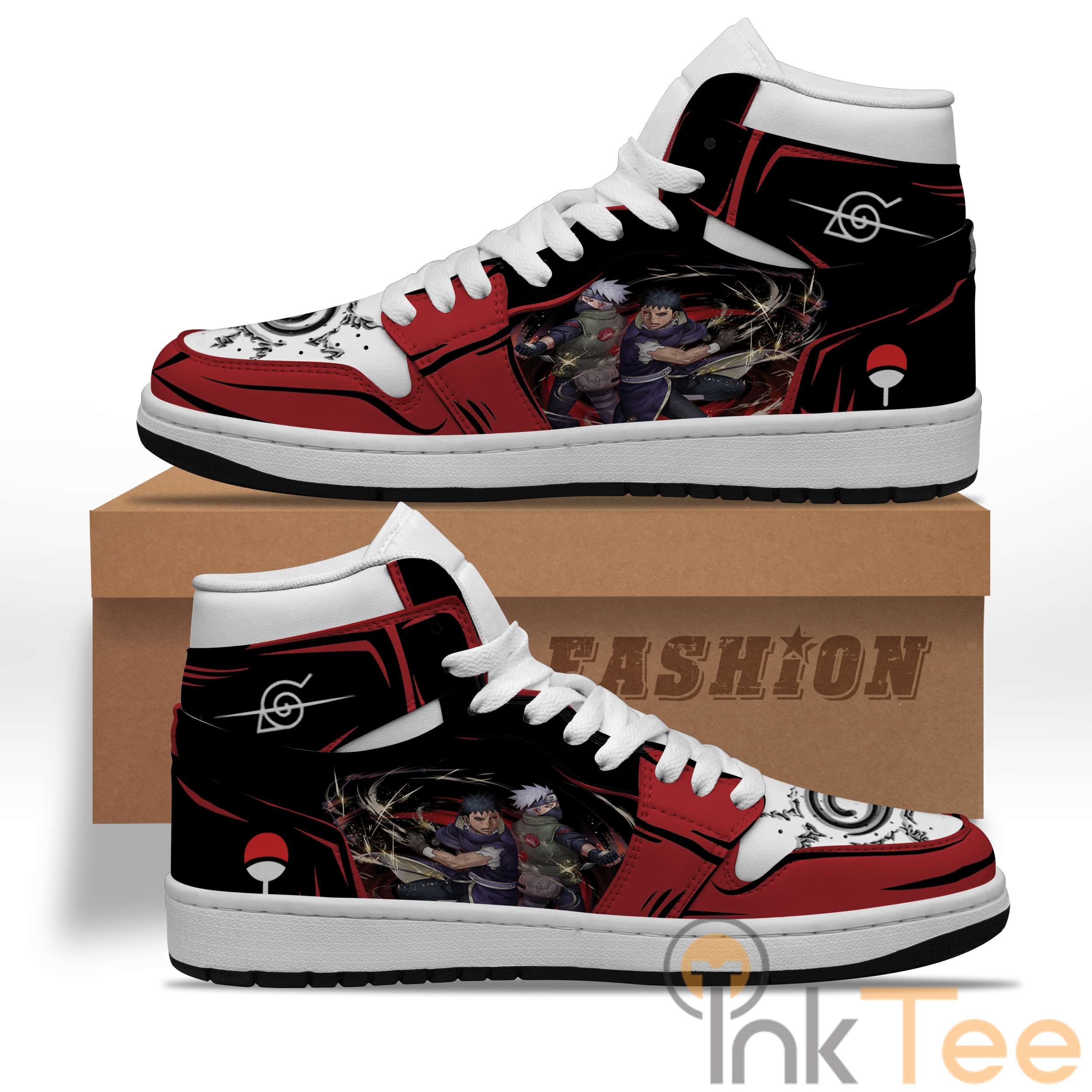 Naruto Kakashi And Obito Custom Air Jordan Shoes - InkTee Store