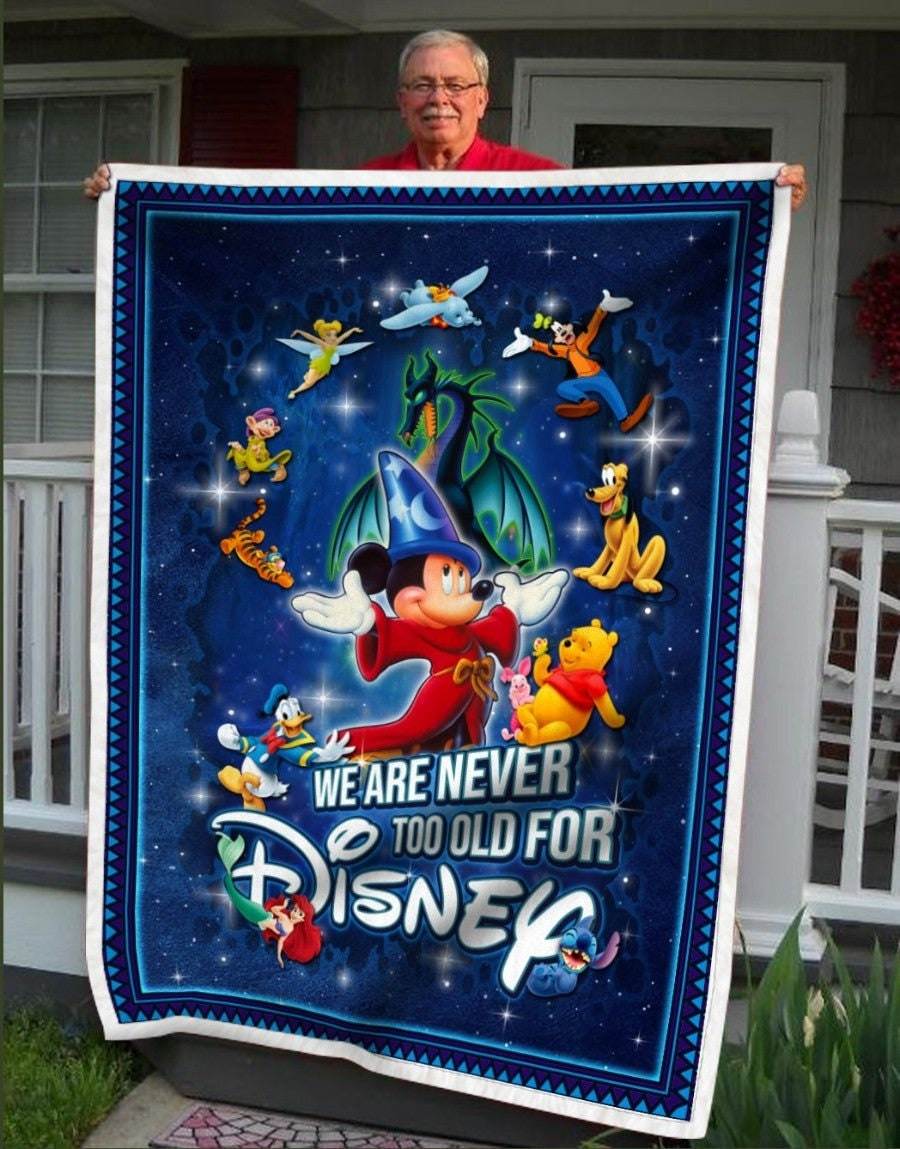 Quilt Blanket Special gifts to your family Fleece Details about   Never too old for Dis.ney 
