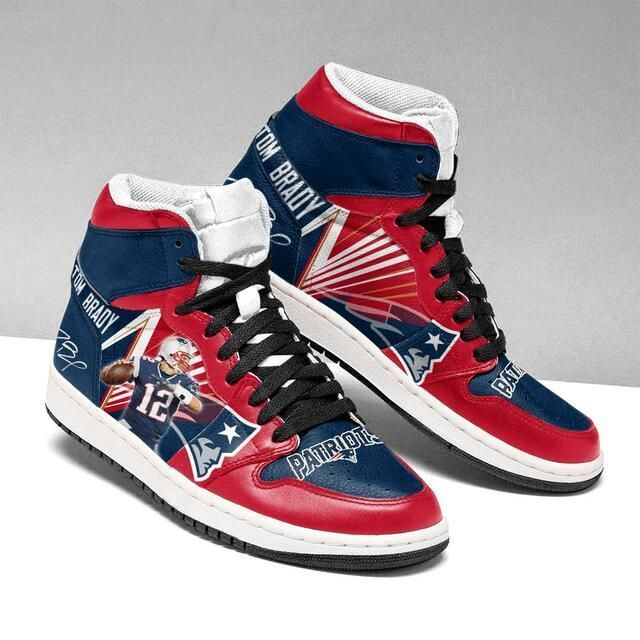 New England Patriots Tom Brady Nfl Football Sneakers Perfect Gift For Sports Fans Air Jordan Shoes