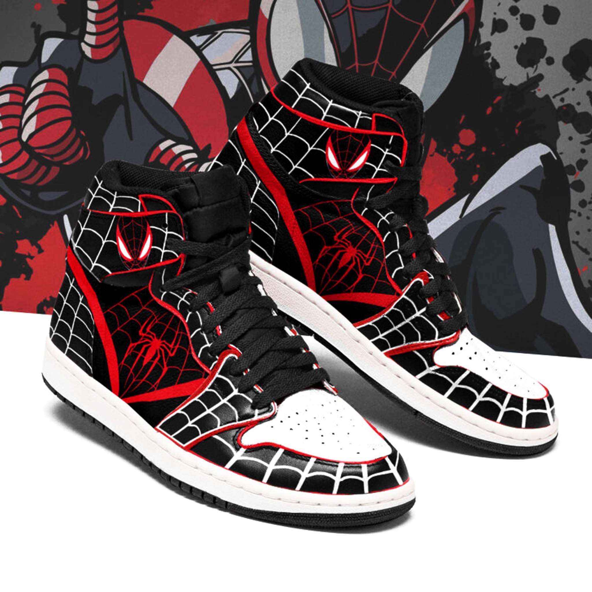 Spiderman Noir Spiderman Personalized Air Jordan Shoes InkTee Store